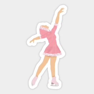 Pink figure skater Sticker